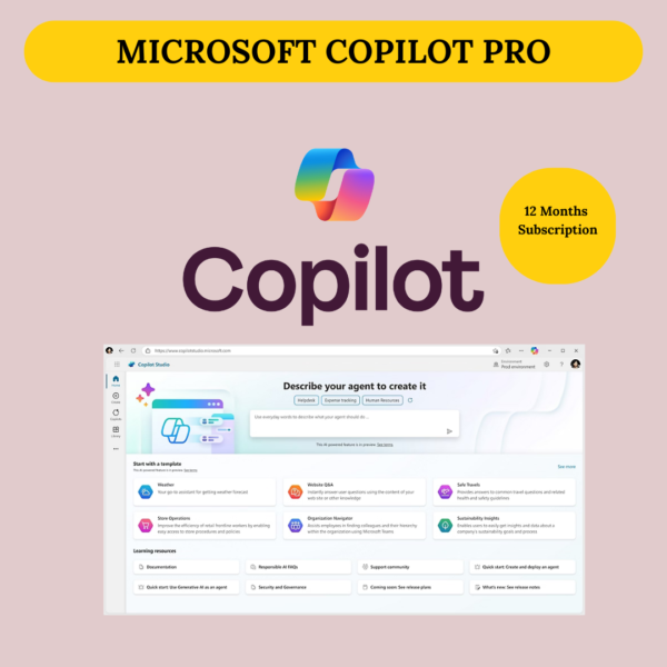 Microsoft Copilot Pro – 1-Year Subscription